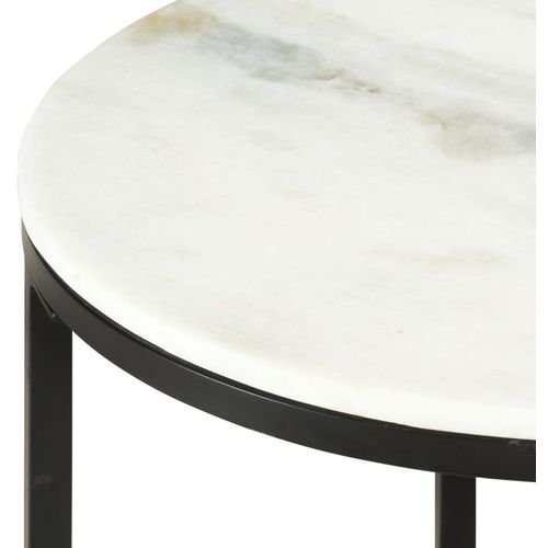 Stolić za kavu bijelo-crni Ø 65 cm od pravog punog mramora slika 16