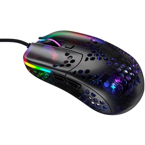 XTRFY MZ1 RGB Rail, Ultra-light Gaming Mouse, Pixart 3389, Designed by Rocket Jump Ninja, Black Transparent slika 1