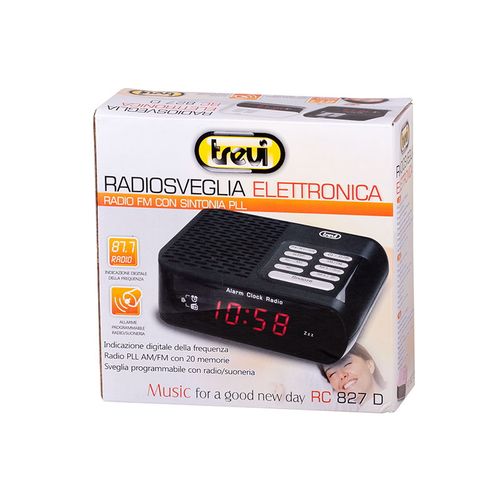 TREVI budilica, FM radio, digitalni display, snooze, crni RC827D slika 2