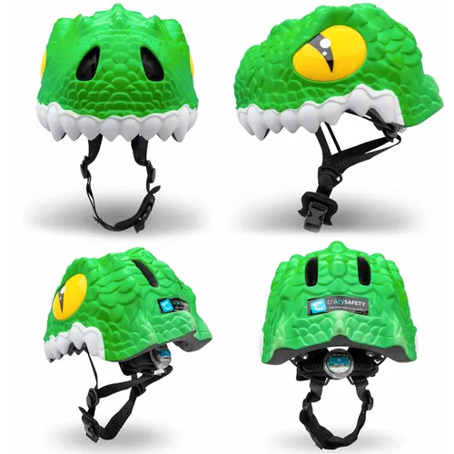 CrazySafety 3D dječja kaciga Crocodile Green - s LED svjetlom slika 2