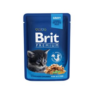 Brit Premium Cat Kitten s komadićima piletine u umaku, 100 g