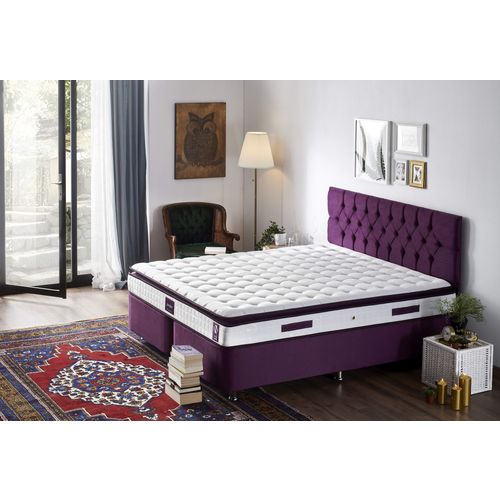 Woody Fashion Madrac, Bijela boja Ljubičasta, Purple 200x200 cm Double Size Padded Soft Mattress slika 1