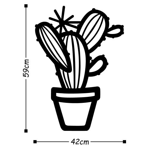 Wallity Metalna zidna dekoracija, Cactus - Black slika 3