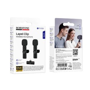 Bežični mikrofon Lightning Borofone Winner Lavalier crni - 2 komada