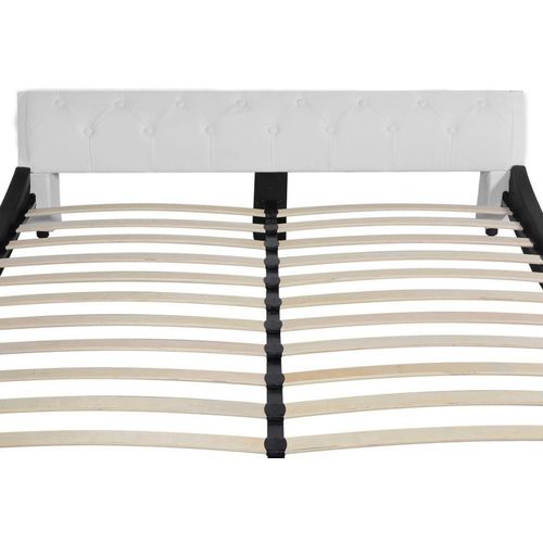 Okvir za krevet od umjetne kože crno bijeli 140 x 200 cm slika 4