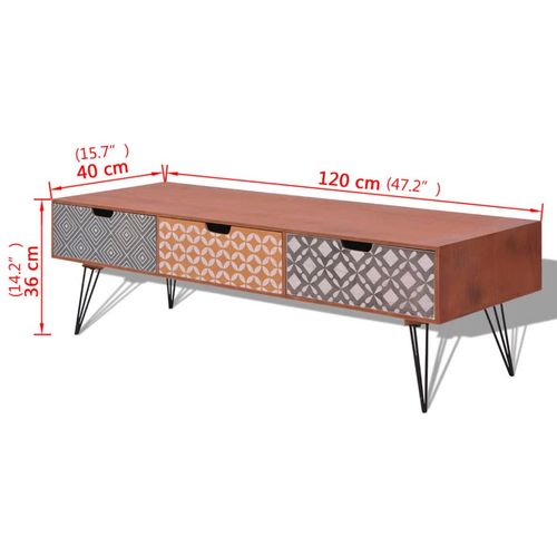 TV Ormarić sa 3 ladice 120x40x36 cm Smeđi slika 10