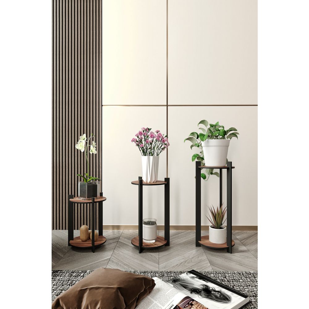 Stalak za biljke Flower Desk Round, boja Orah - izložbeni artikl (oštećenja ambalaža) slika 3