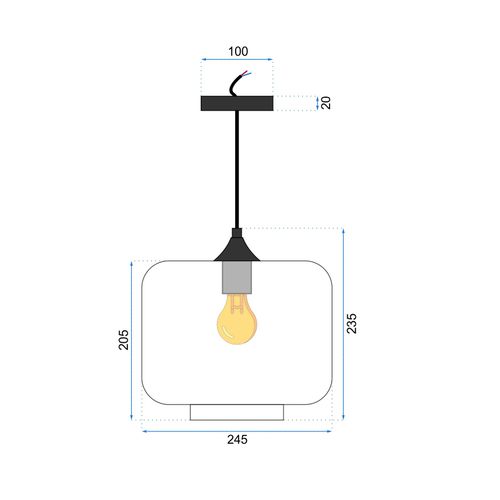 TOOLIGHT SVJETILJKA STROPNO VISEĆE STAKLO APP312-1CP LOFT slika 10