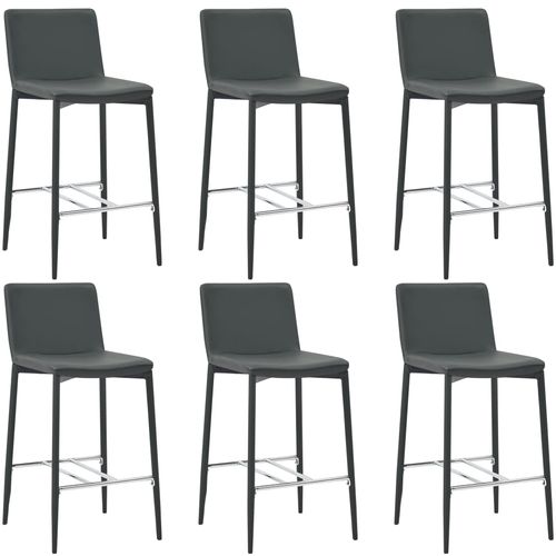 Barski stolci od umjetne kože 6 kom sivi slika 39
