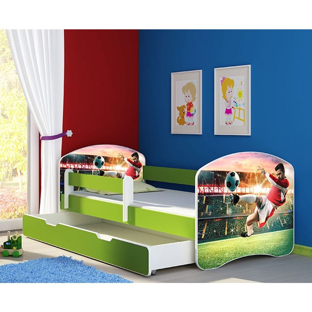 ACMA Dječiji krevet Acma II sa ladicom Green - 140x70cm - Dezen 37 slika 1