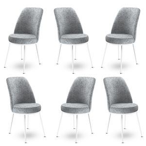 Dexa - Sivi i Bijeli Set Stolica (6 Komada)