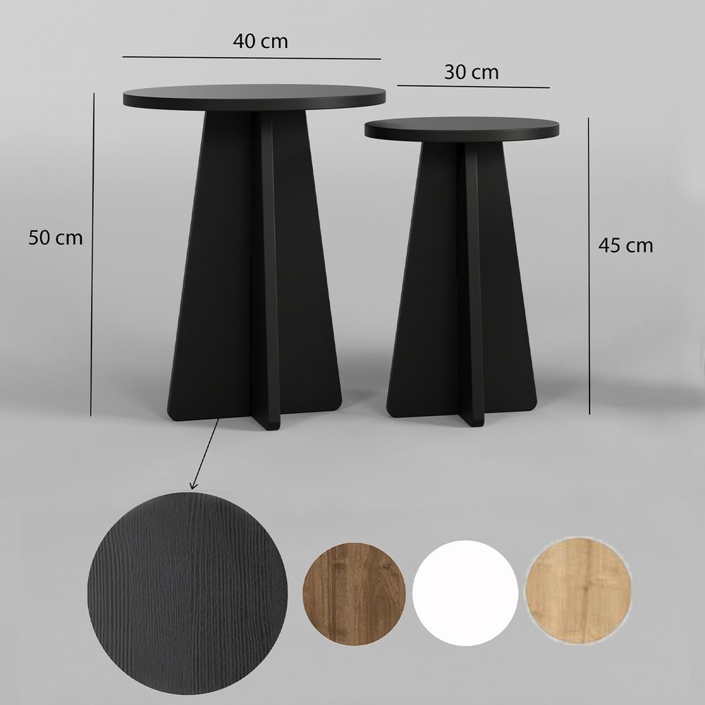 Set Crnih Klub Stolova Mushroom 2 slika 5