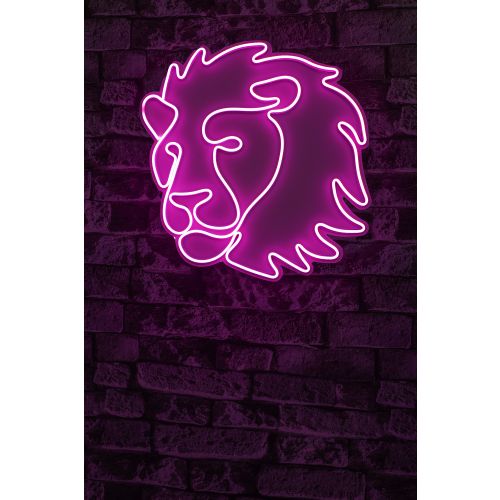 Wallity Ukrasna plastična LED rasvjeta, Lion - Pink slika 2