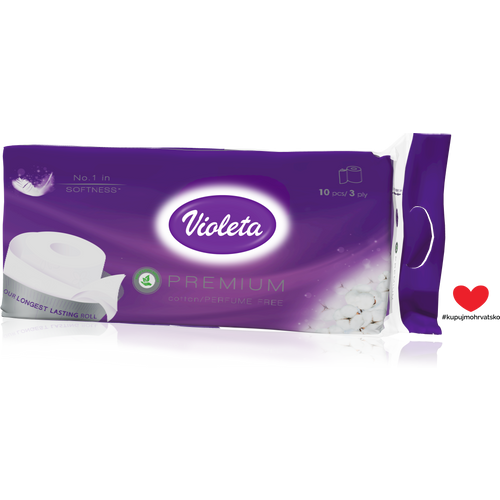 Violeta Toaletni papir 10/1, 3sl., premium, Natural slika 1