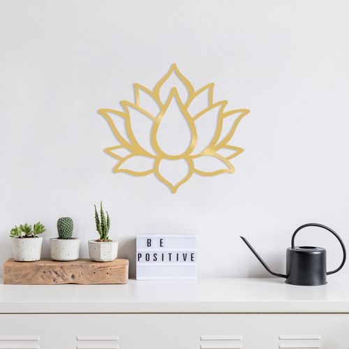 Wallity Metalna zidna dekoracija, Lotus Flower 1 - Gold slika 1