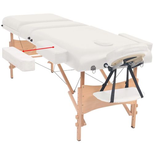 Sklopivi trodijelni masažni stol debljine 10 cm bijeli slika 28