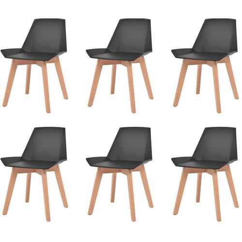 Blagovaonske stolice od plastike 6 kom crne slika 12