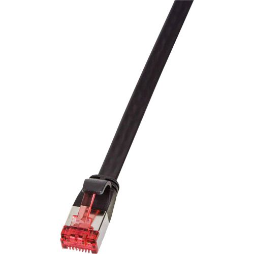 LogiLink CF2093S RJ45 mrežni kabel, Patch kabel cat 6 U/FTP 10.00 m crna pozlaćeni kontakti 1 St. slika 1