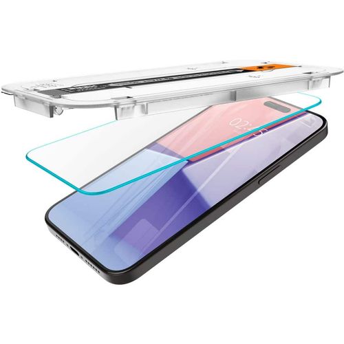 Kaljeno staklo SPIGEN GLAS.TR EZ FIT IPHONE 15 PRO prozirno slika 5