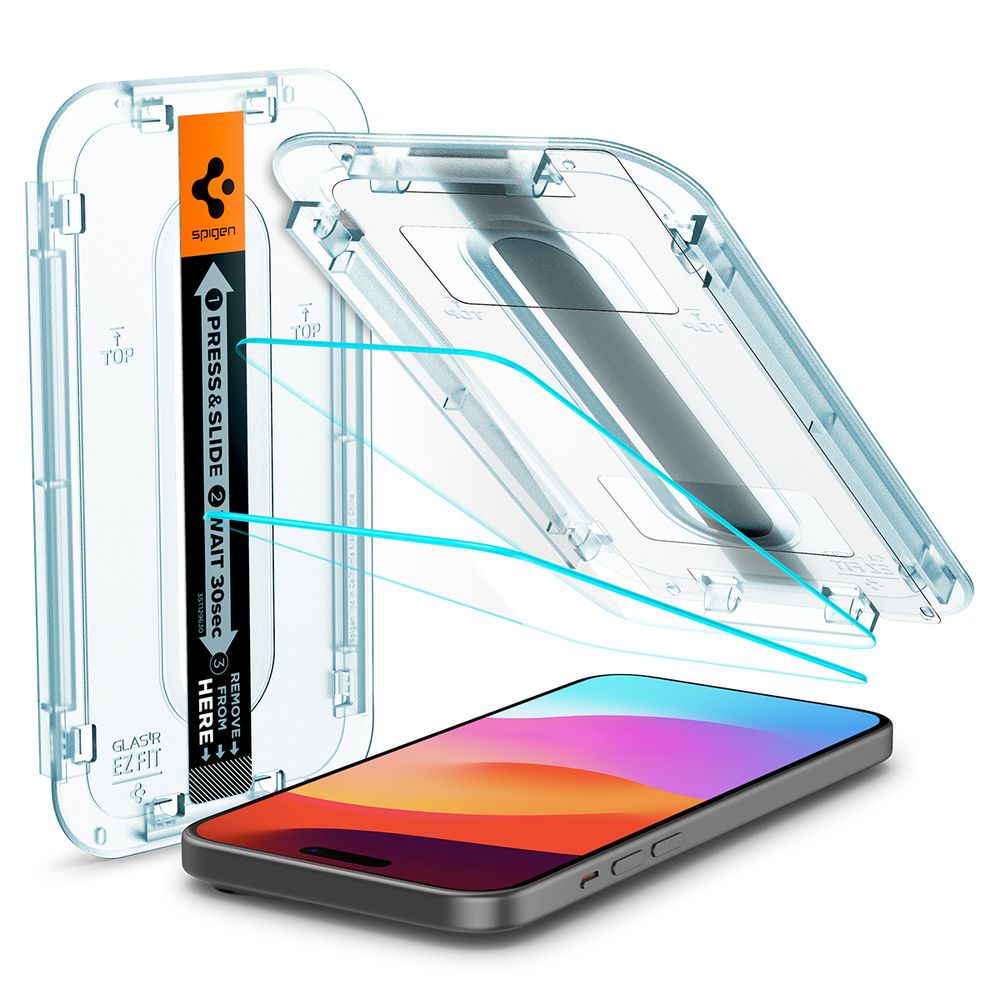 Spigen Glass tR EZ Fit 2 Pack, transparency - iPhone 16/15 slika 1