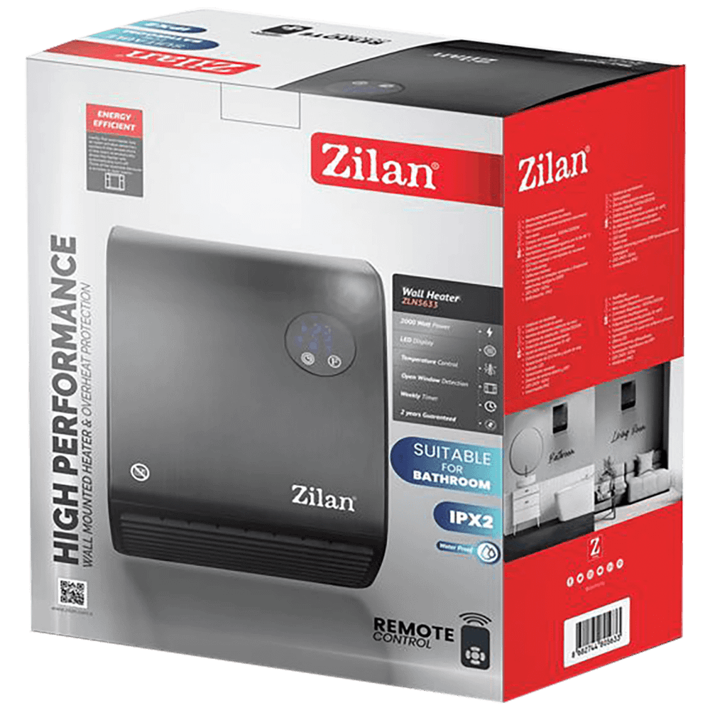 Zilan Grijalica zidna, 2000W, daljinski upravljač, timer - ZLN5633 slika 2