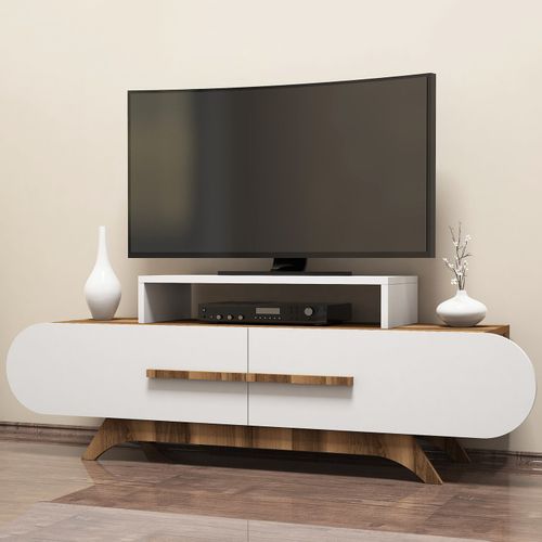 Woody Fashion Polica za TV ROSE, Rose - Walnut, White slika 2