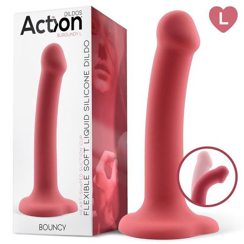 Action Bouncy Liquid Silicone Dildo 19cm - Roza slika 1