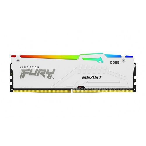Kingston DIMM DDR5 64GB (2x32GB kit) 6400MT/s KF564C32BWEAK2-64 FURY Beast White RGB EXPO slika 2