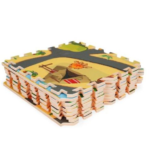 Eco Toys Podloga Za Igru Za Decu Safari Puzzle 9 Elemenata 93X93Cm slika 4