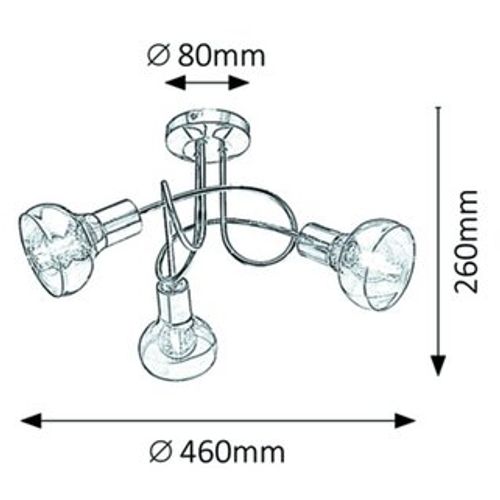 Rabalux Holly plafonska lampa 3x40W bez sijalice slika 4