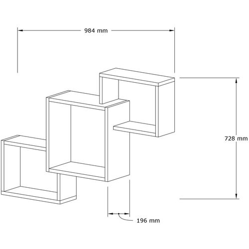 Silver - Walnut Walnut Wall Shelf slika 4