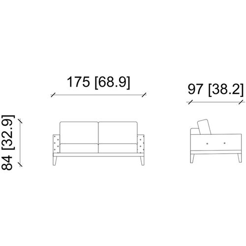 Lale - Cream Cream 2-Seat Sofa slika 4