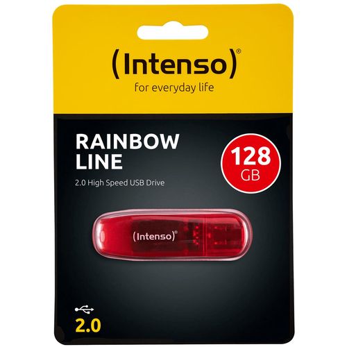 (Intenso) USB Flash drive 128 GB Hi-Speed USB 2.0, Rainbow Line, RED - USB2.0-128GB/Rainbow slika 1