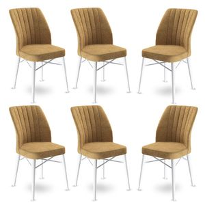 Flex - Cappuccino, Bijela Cappuccino Set Stolica (6 Komada)