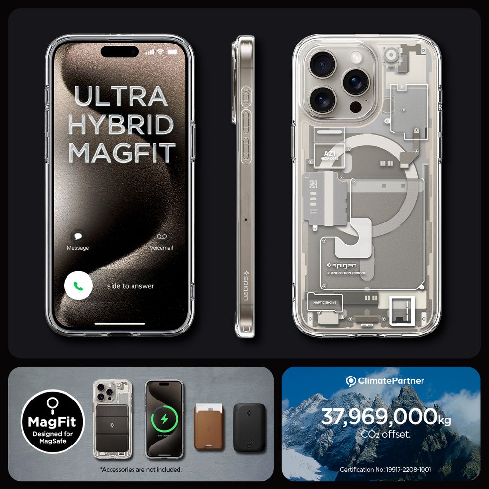 Spigen Ultra Hybrid MagSafe, zero one natural titanium - iPhone 15 Pro Max slika 10