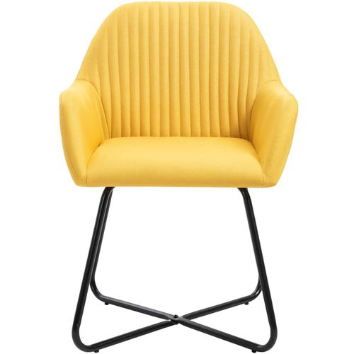 Blagovaonske stolice od tkanine 6 kom žute slika 25