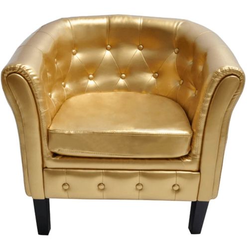 Fotelja od umjetne kože zlatna slika 20