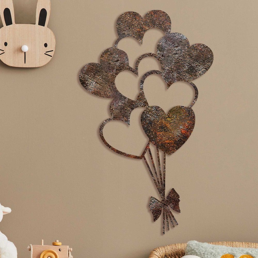 Decorative metal wall accessory Rusty Heart 1 Antiquation, colours: multicolor slika 1