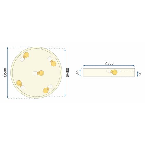 TOOLIGHT Luster Classic APP874-C Zlatna svjetiljka 50 cm slika 10