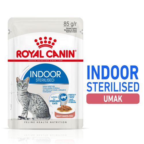 ROYAL CANIN FHN Indoor Gravy, potpuna hrana u vrećici za  odrasle mačke, za mačke koje žive u kući, komadići u umaku, 12x85 g slika 5