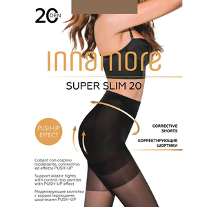 INNAMORE SUPER SLIM 20 - Modelirajuće Hulahopke sa PUSH-UP Efektom