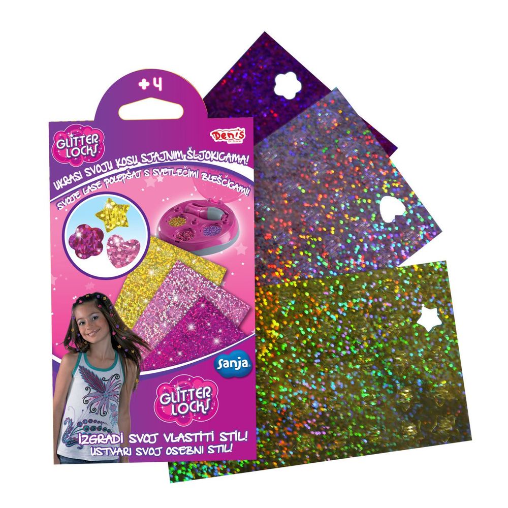 Set za ukrašavanje kose, Glitter Locks šljokice slika 1