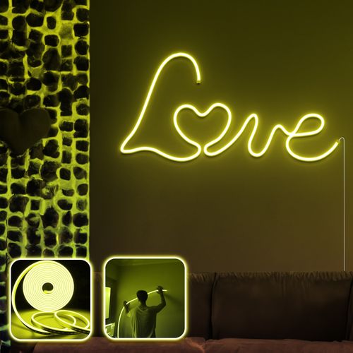 Opviq Dekorativna zidna led rasvjeta Love in Love - Large - Yellow slika 1