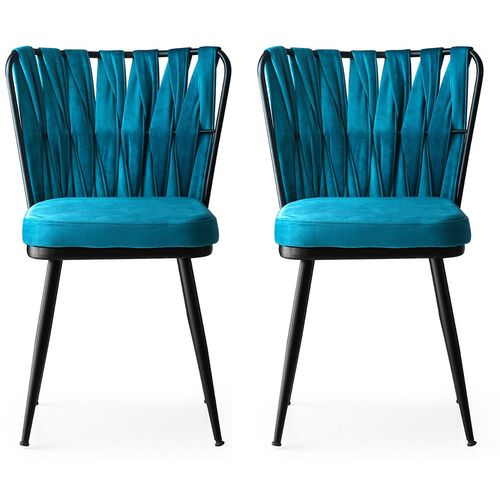 Hanah Home KuÅŸaklÄ± - 228 V2  Black
Blue Chair Set (2 Pieces) slika 1