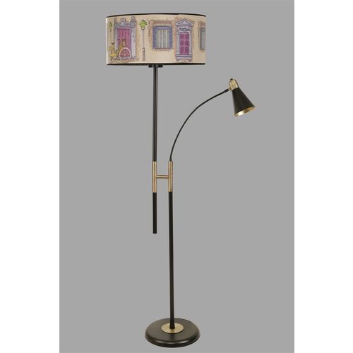 Forza Siyah Lambader Silindir 01 Abajurlu Multicolor Floor Lamp slika 2