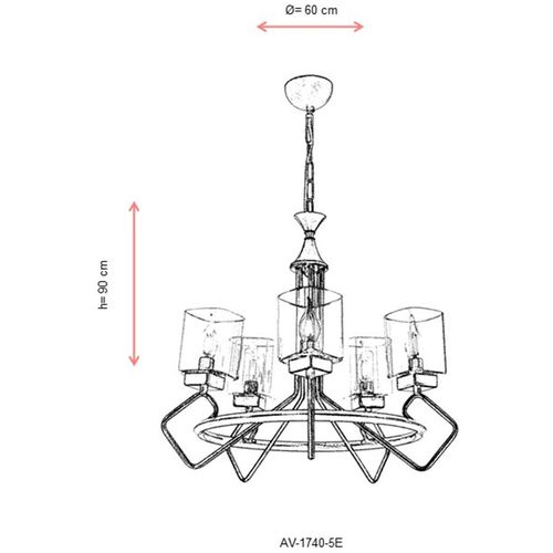 AV-1740-5E Antiquation Chandelier slika 7