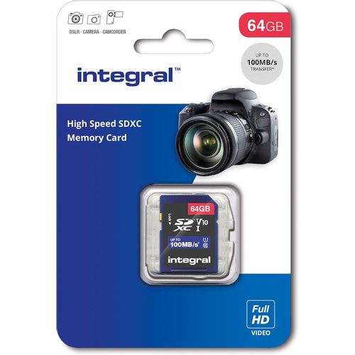 Integral SD kartica od 64GB visoke brzine, SDXC do 100MB/s, V10 UHS U1 slika 2