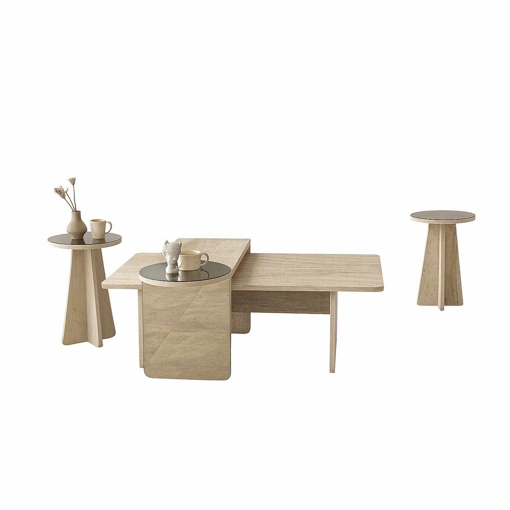 Nesting stolovi Luna, boje: Travertin, Bronza (4 komada) slika 11