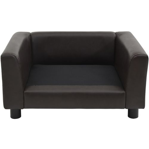 Sofa za pse smeđa 60 x 43 x 30 cm od pliša i umjetne kože slika 44