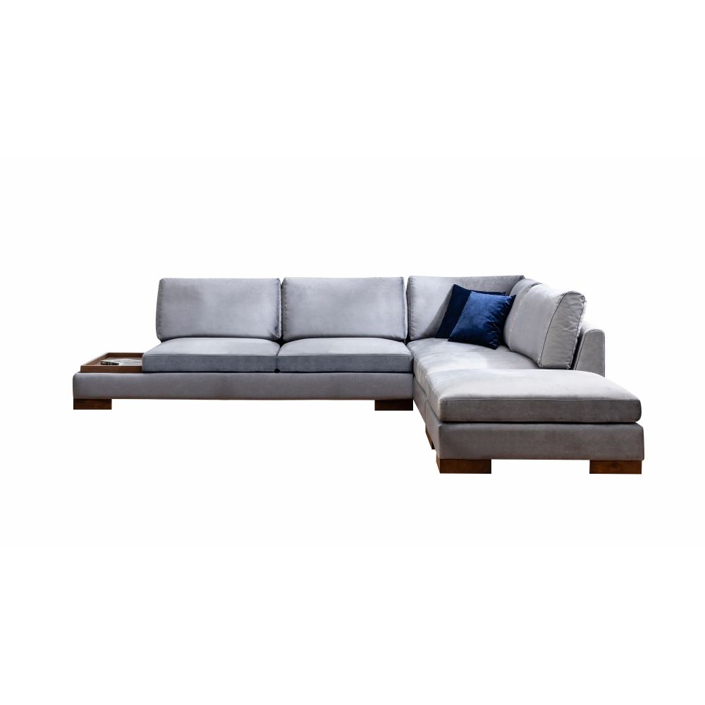 Ugaona Sofa 'Tulip Corner Right' s Pufnom - Tamnosiva slika 6